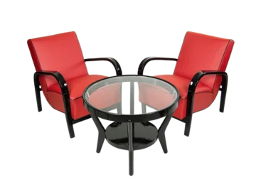 2 Armchairs and Side Table by Karel Koželka & Antonín Kropáček, Interier Praha, Czechoslovakia, 1950s