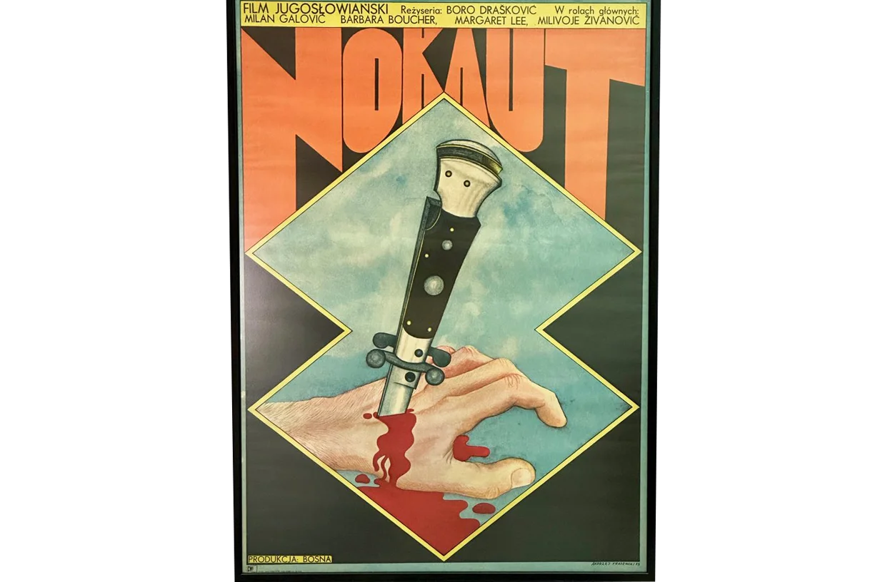 Framed poster “Knockout”, designed by Andrzej Krajewski, 1973