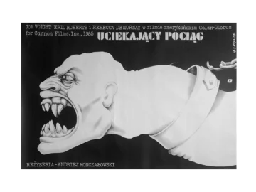 Plakat “Uciekający pociąg” proj. Jakub Erol, 1988