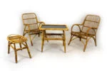 Rattan Furniture Set, Czechoslovakia, 1960s