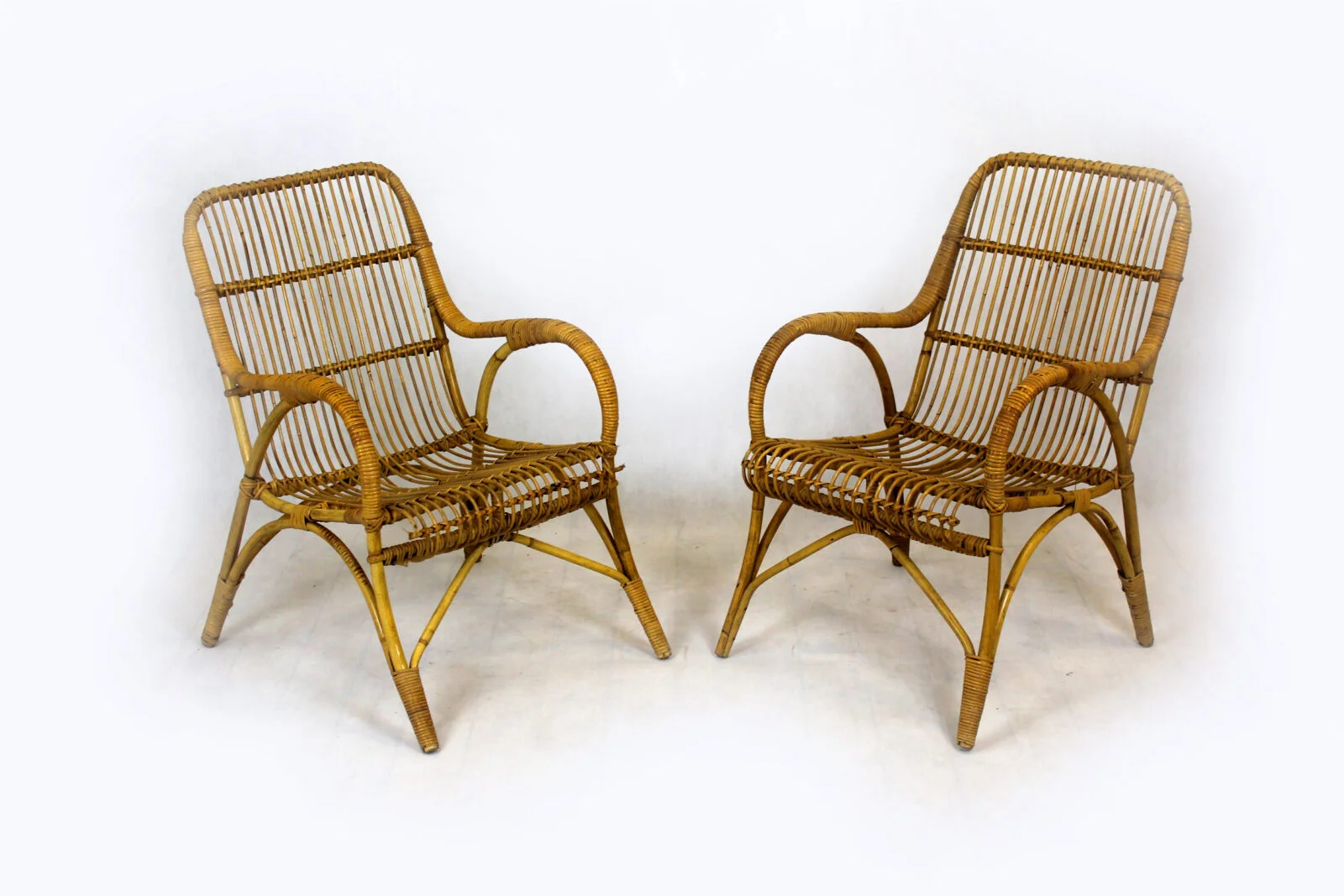 Rattan Furniture Set, Czechoslovakia, 1960s