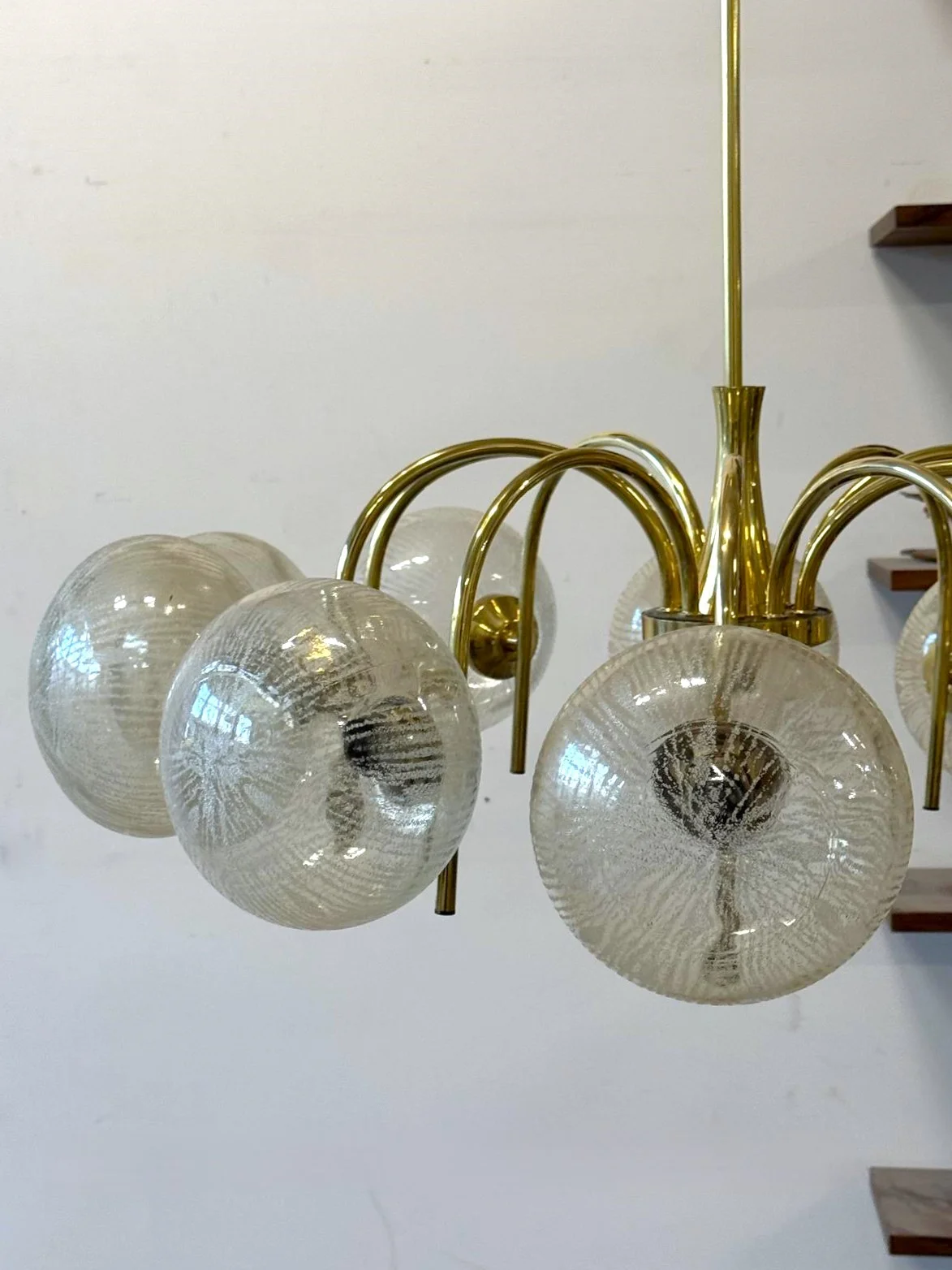 10-Arm Brass Chandelier, 1970s