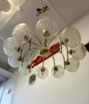 10-Arm Brass Chandelier, 1970s
