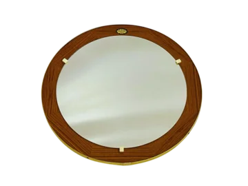 Round teak mirror, Germany, 1970s