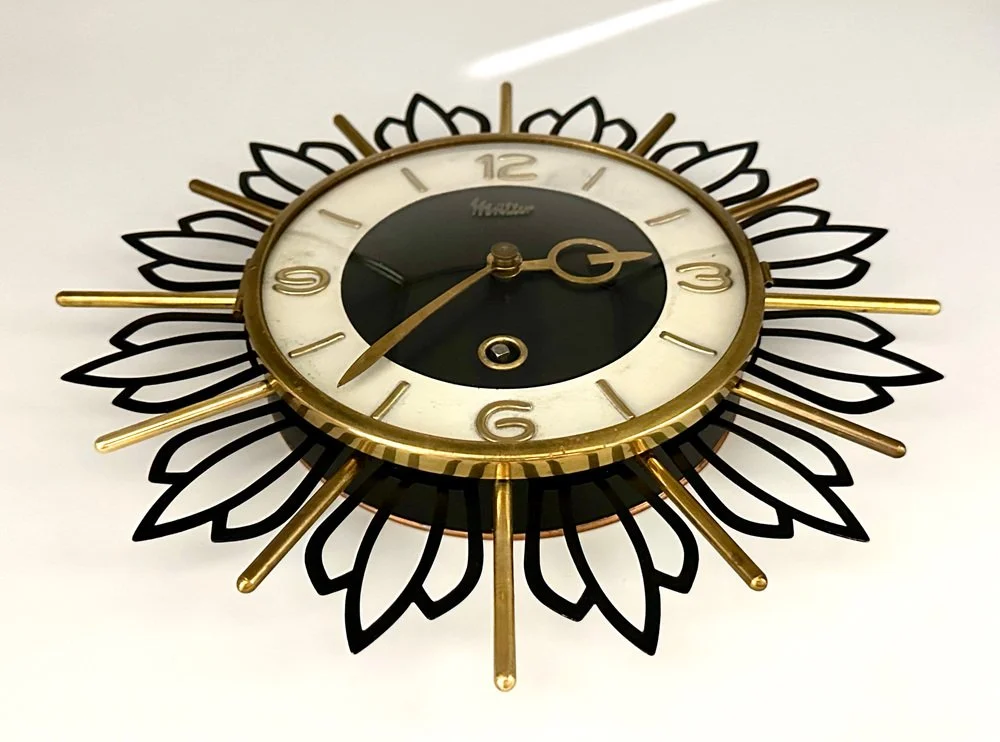 Sunburst clock, Müller, Germany, 1960s