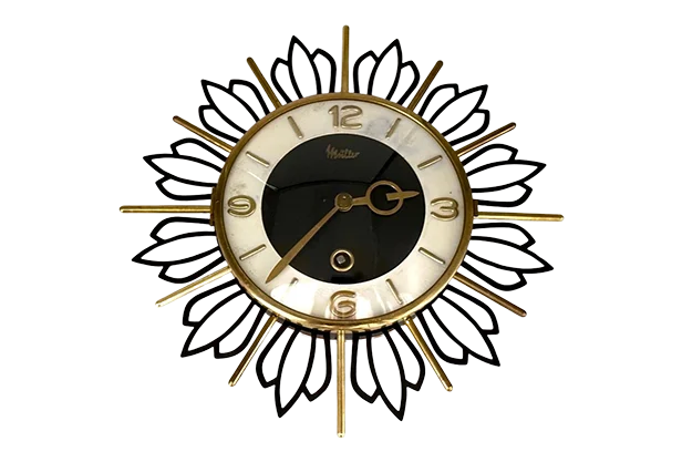 Sunburst clock, Müller, Germany, 1960s