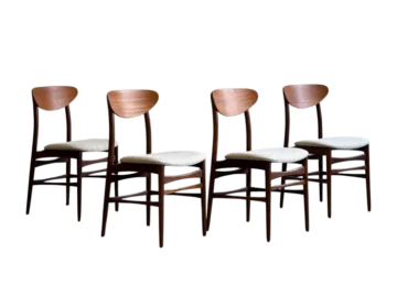 Set of 4 teak chairs, Denmark, 1960s/70s