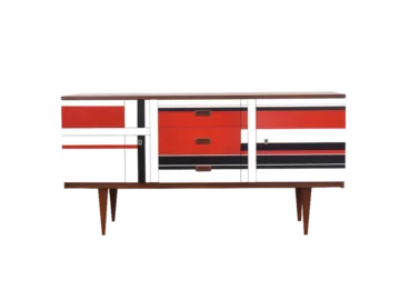Sideboard with Op Art painted decoration, Germany, 1960s
