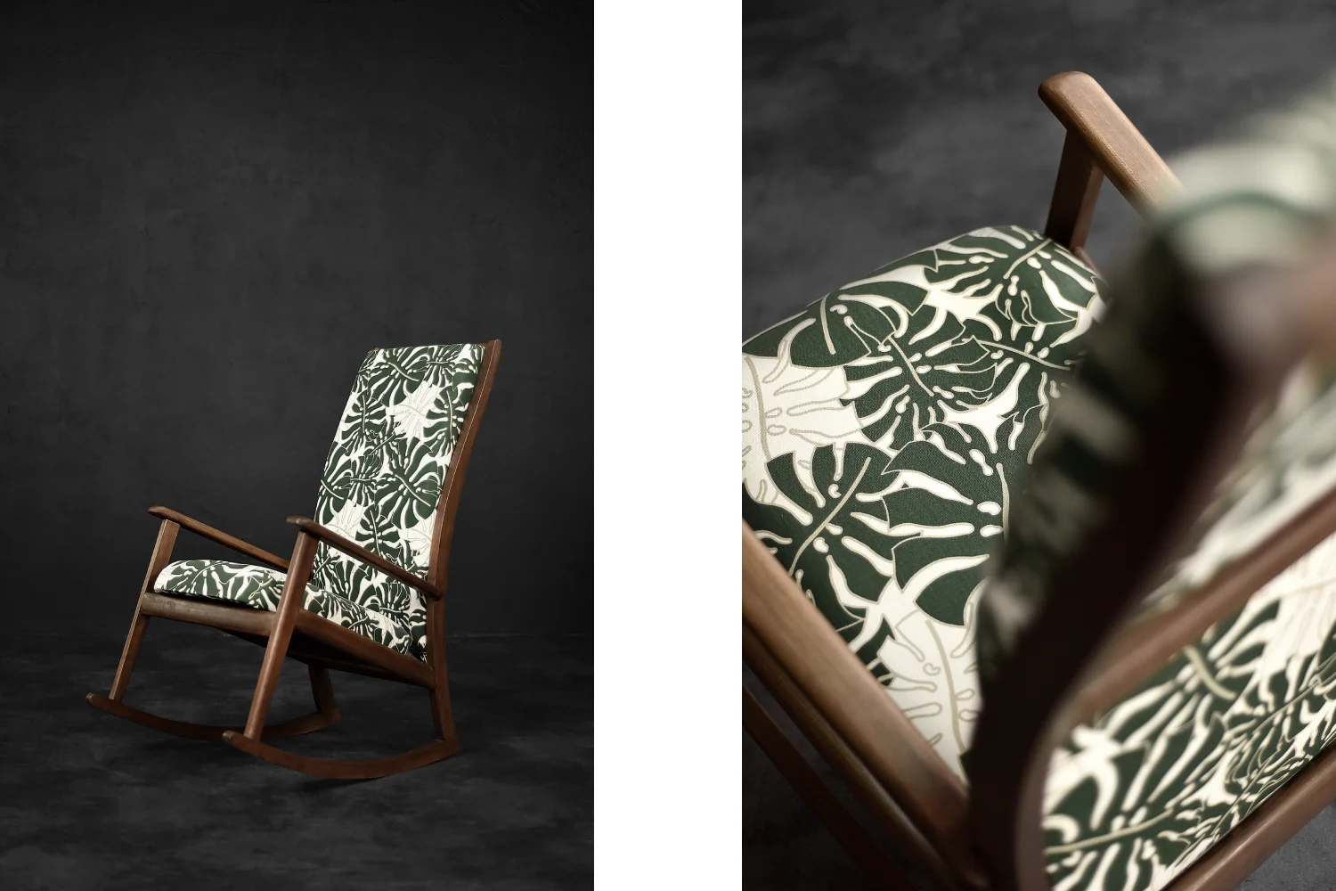 Wooden rocking armchair, Denmark, 1960s