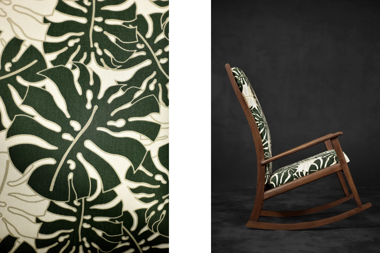 Wooden rocking armchair, Denmark, 1960s