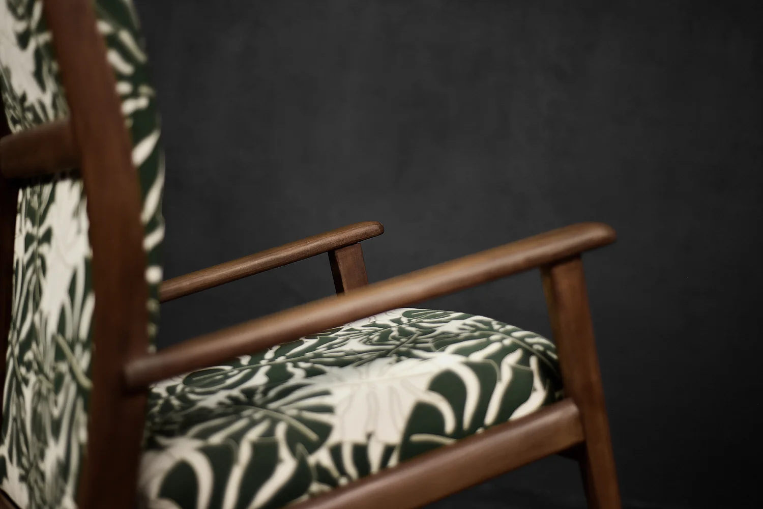 Wooden rocking armchair, Denmark, 1960s