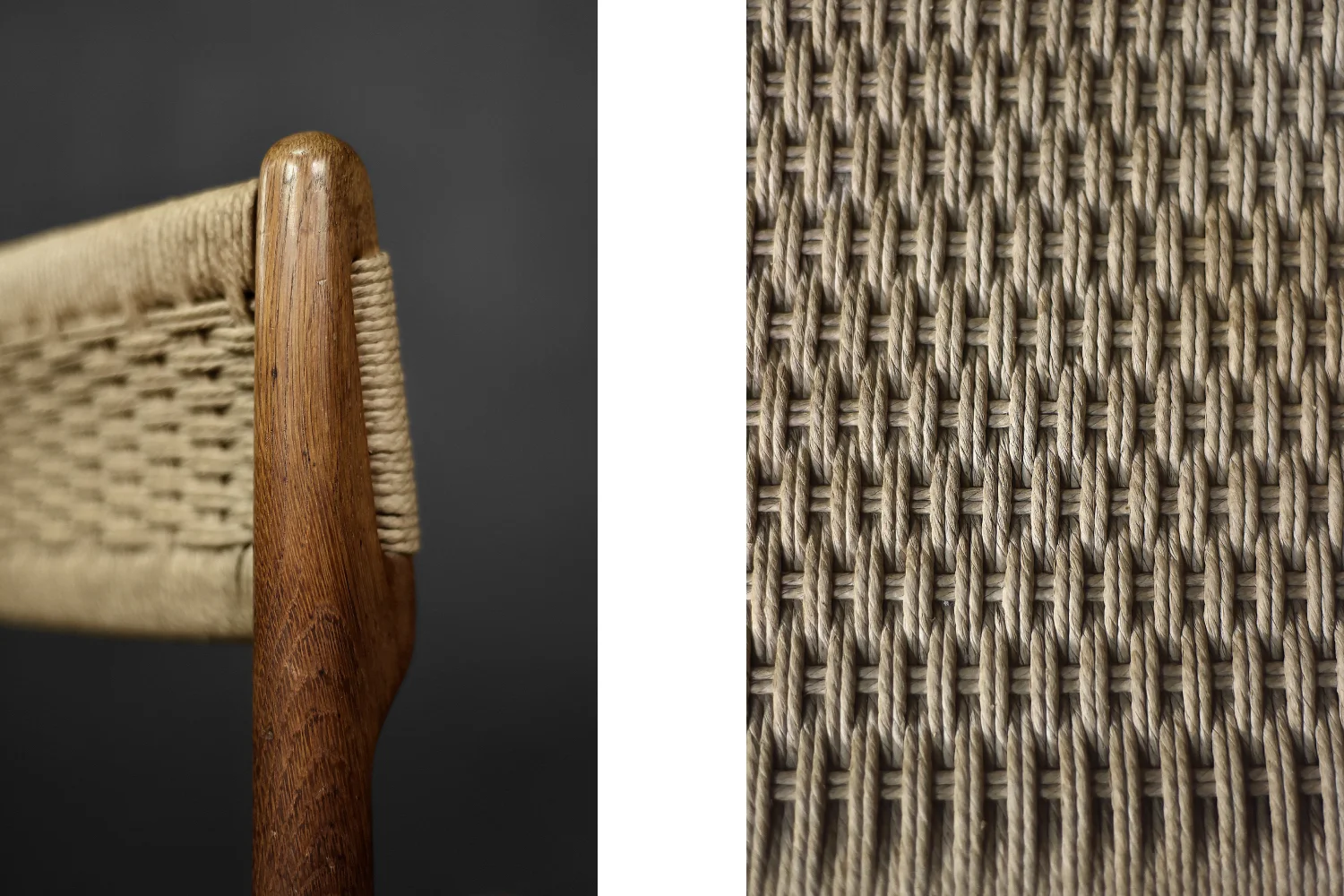 Set of 4 oak chairs, designed by E. Knudsen, K. Knudsen & Søn, Denmark, 1952