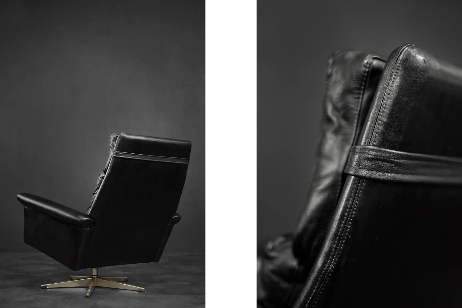 Leather swivel armchair, designed by Georg Thams, Denmark, 1960s