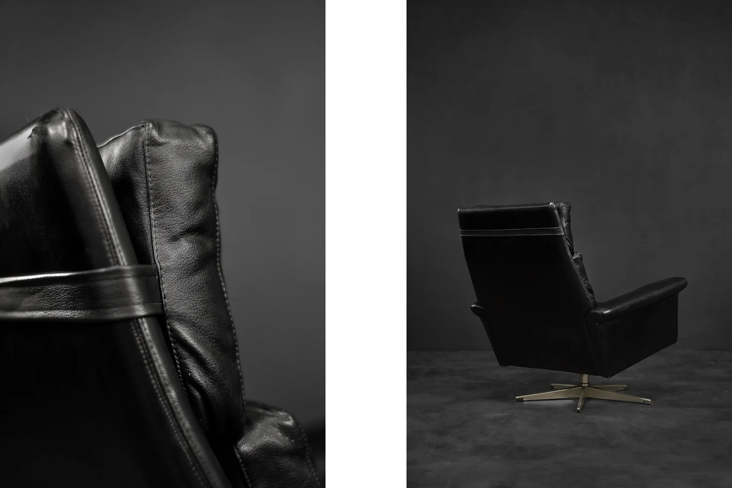 Leather swivel armchair, designed by Georg Thams, Denmark, 1960s