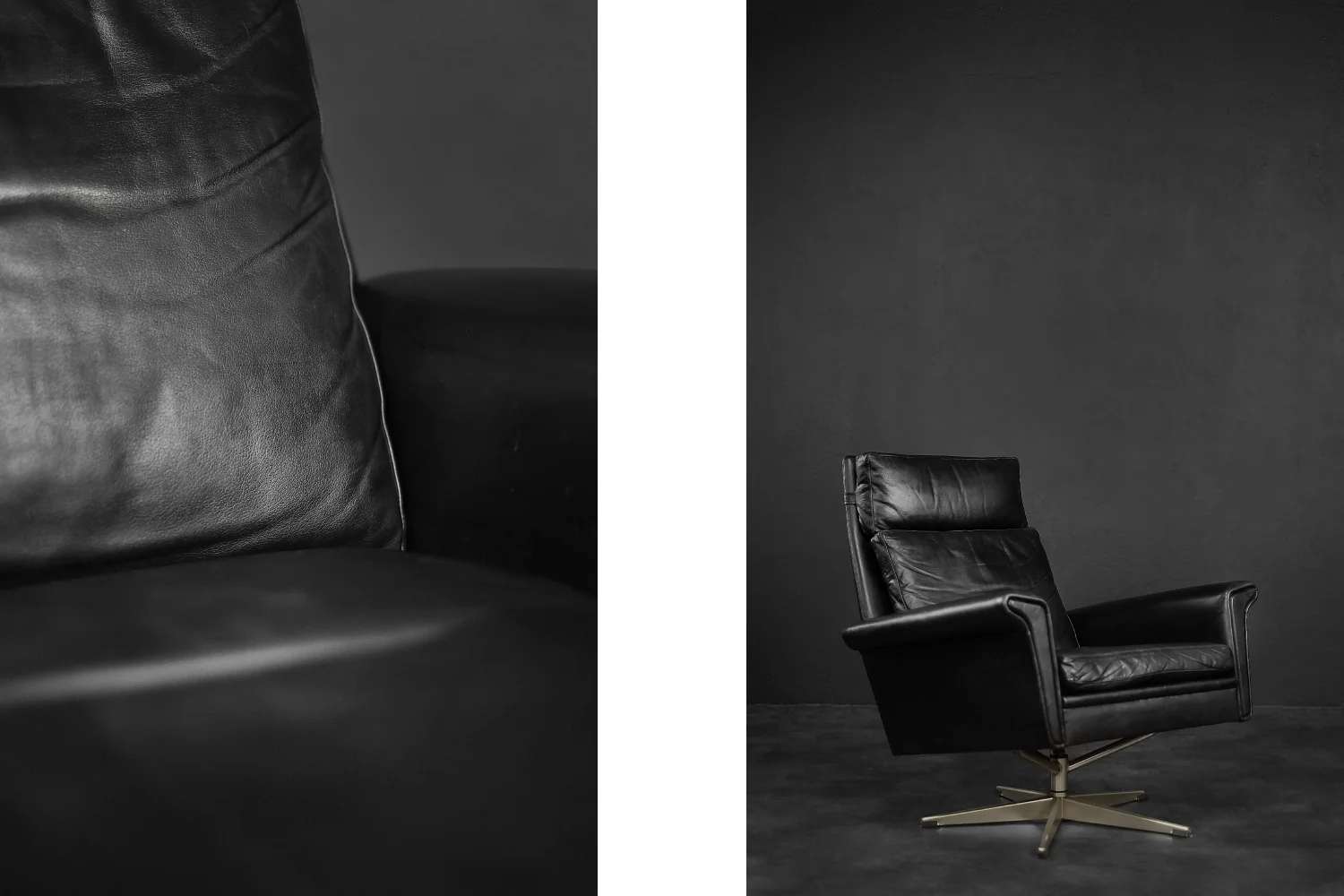 Leather swivel armchair, designed by Georg Thams, Denmark, 1960s