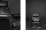 Leather swivel armchair, designed by Georg Thams, Denmark, 1960s