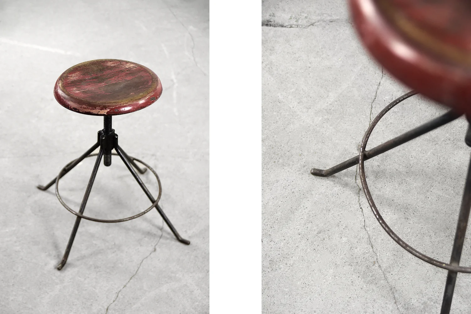 Industrial swivel stool, PRL, 1950s