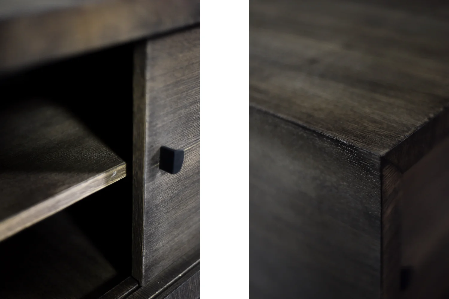 Sideboard with metal handles, ash, Scandinavia, 1960s