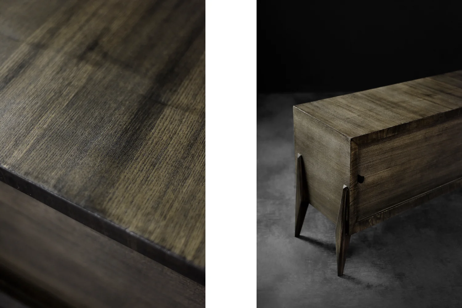 Sideboard with metal handles, ash, Scandinavia, 1960s