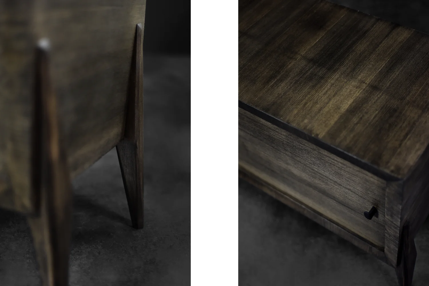 Sideboard with metal handles, ash, Scandinavia, 1960s