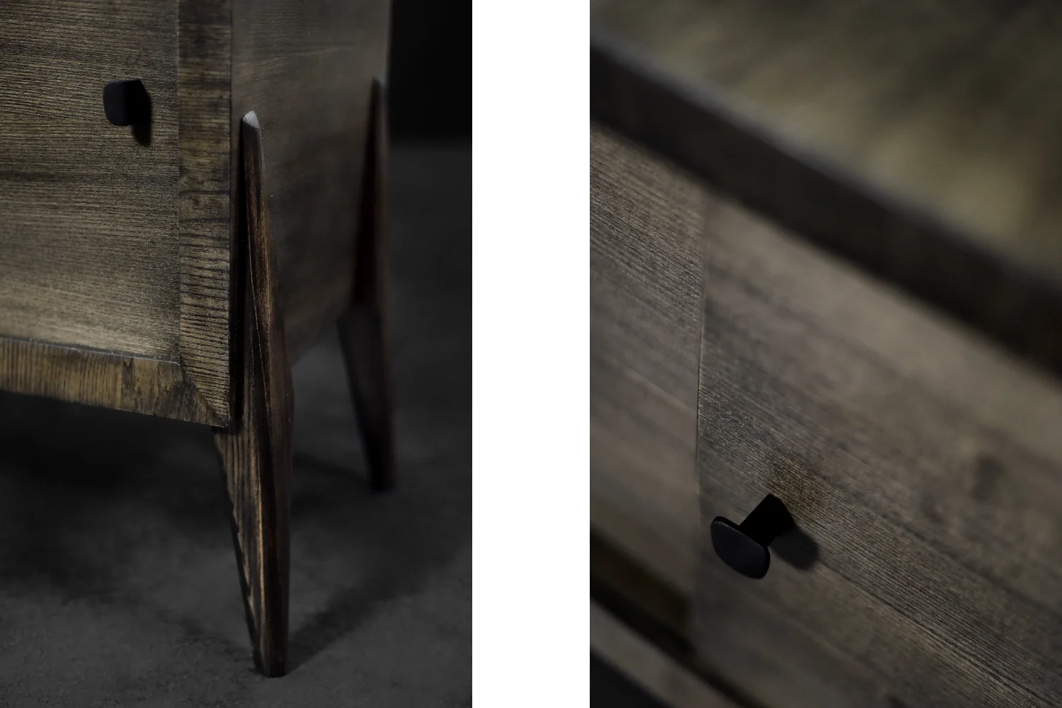 Sideboard with metal handles, ash, Scandinavia, 1960s