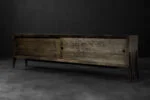 Sideboard with metal handles, ash, Scandinavia, 1960s
