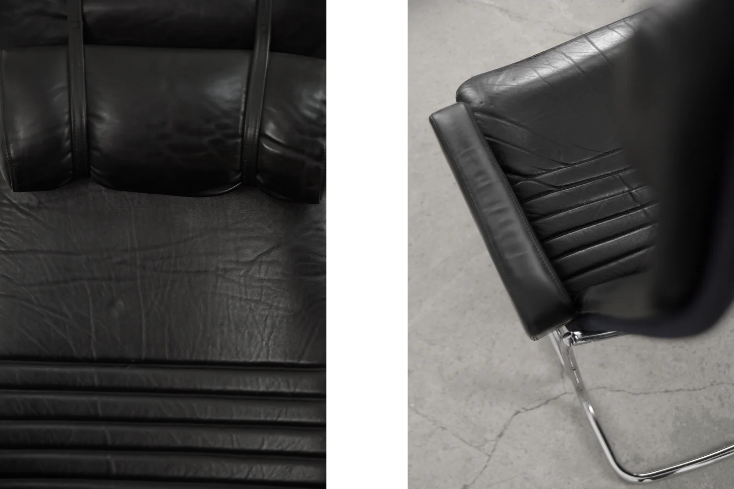 Pair of vintage leather armchairs, Ire Möbel AB, Sweden, 1970s