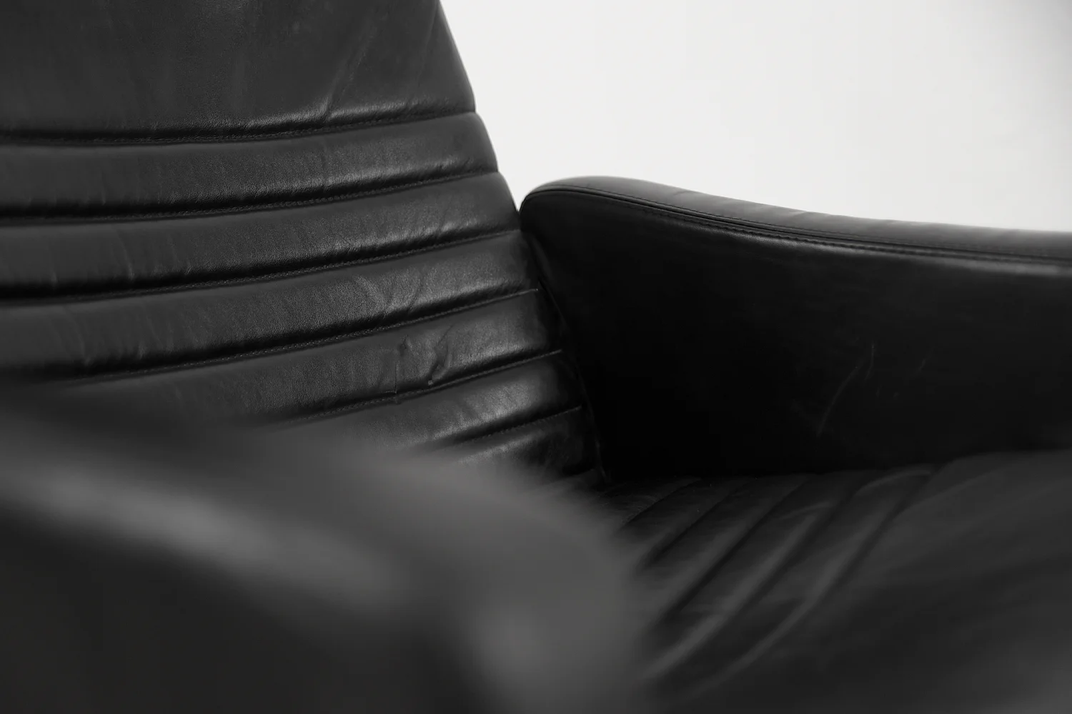 Pair of vintage leather armchairs, Ire Möbel AB, Sweden, 1970s