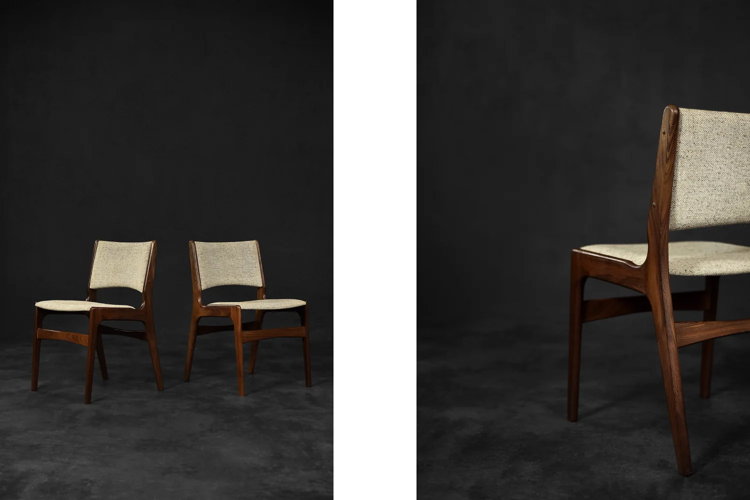 Set of 4 teak Model 89 chairs, designed by Erik Buch, Anderstrup Møbelfabrik, Denmark, 1950s
