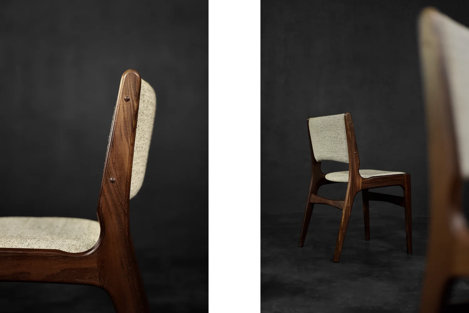 Set of 4 teak Model 89 chairs, designed by Erik Buch, Anderstrup Møbelfabrik, Denmark, 1950s
