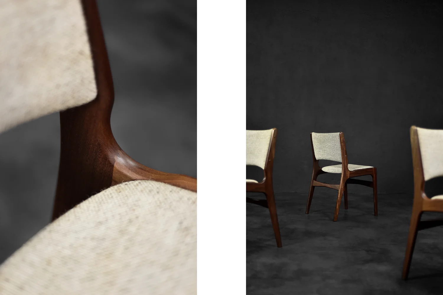 Set of 4 teak Model 89 chairs, designed by Erik Buch, Anderstrup Møbelfabrik, Denmark, 1950s