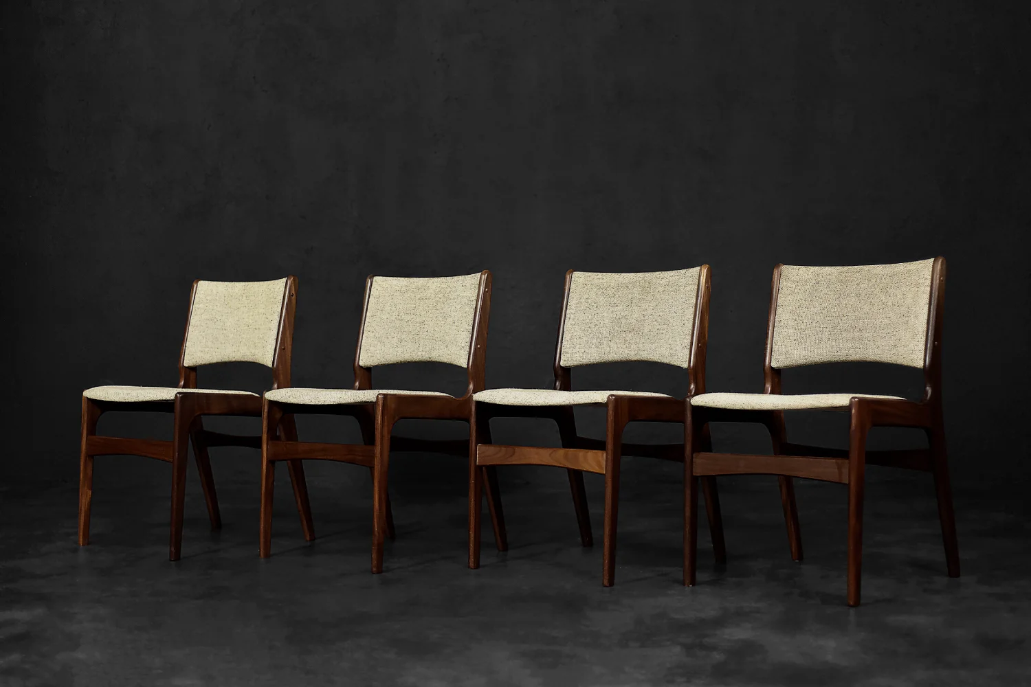 Set of 4 teak Model 89 chairs, designed by Erik Buch, Anderstrup Møbelfabrik, Denmark, 1950s