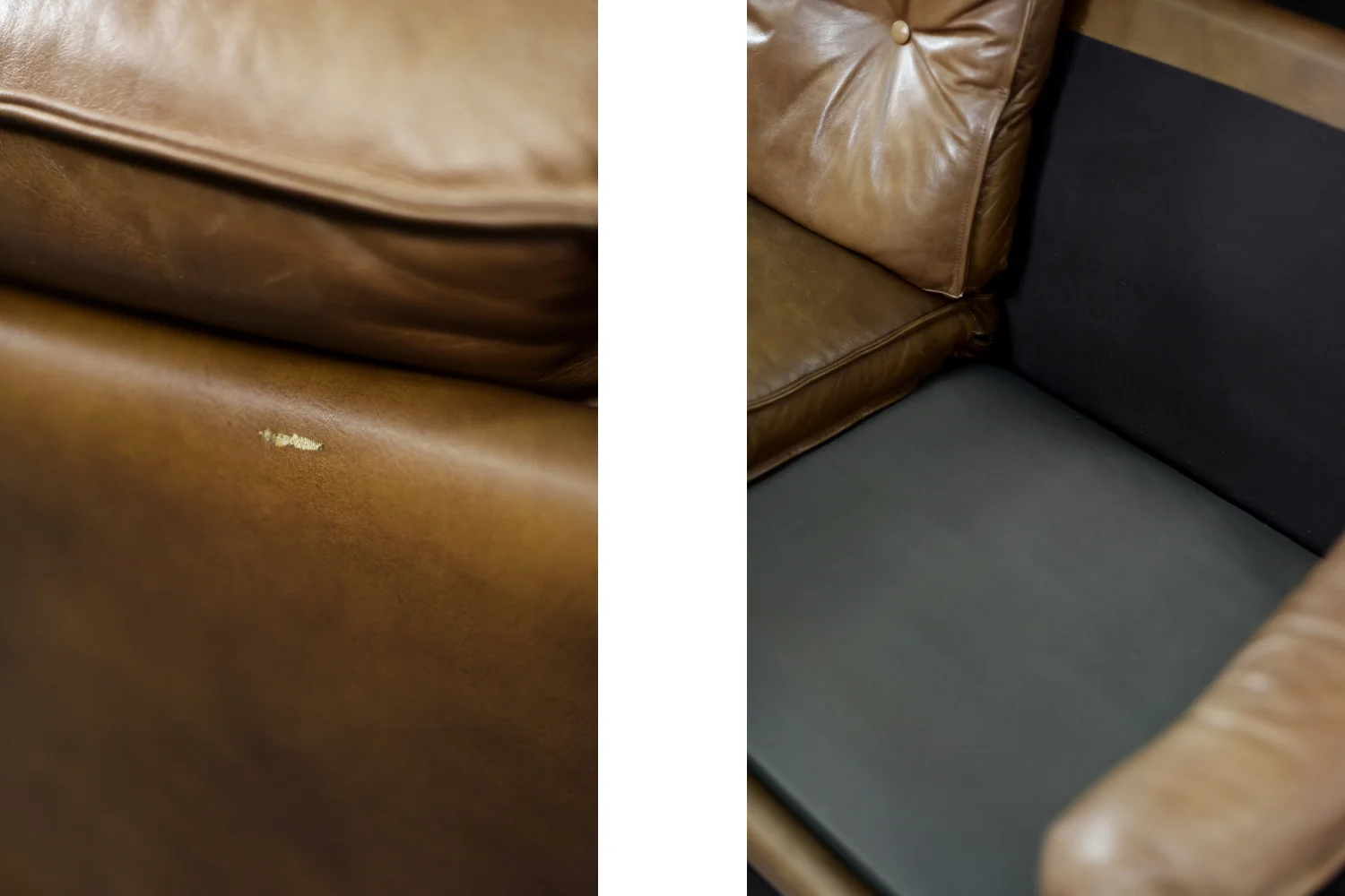 3-Seater Leather Sofa, Denmark, 1960s