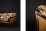 3-Seater Leather Sofa, Denmark, 1960s