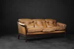 3-Seater Leather Sofa, Denmark, 1960s