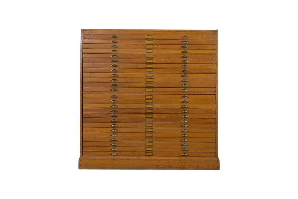 Large catalogue cabinet with drawers, 1930s
