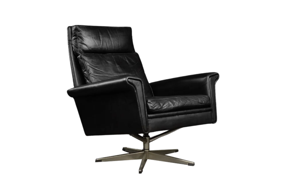 Leather swivel armchair, designed by Georg Thams, Denmark, 1960s