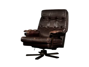 Leather Executive Chair, Denmark, 1970s