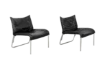 Pair of SET Leather Armchairs, IKEA, Sweden, 1980s