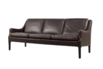 Skórzana sofa 3-osobowa, Dania, lata 60