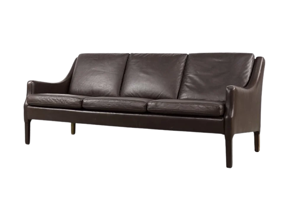 Skórzana sofa 3-osobowa, Dania, lata 60