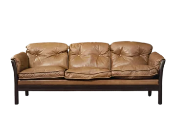 3-Seater Leather Sofa, Denmark, 1960s