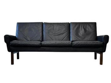 Sofa skórzana 3-osobowa vintage, Dania, lata 60/70