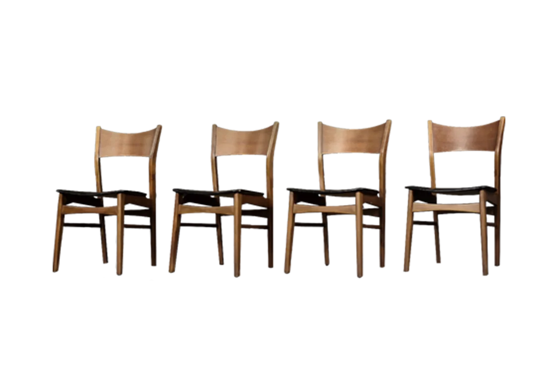 Set of 4 Modernist Chairs, Denmark, 1960s