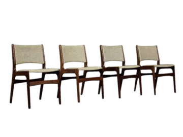 Set of 4 teak Model 89 chairs, designed by Erik Buch, Anderstrup Møbelfabrik, Denmark, 1950s