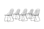 Set of 5 metal prototype chairs, Sweden, 1960s