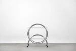 Chromed bar cart with glass tops, IKEA, Sweden, 1970s