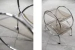 Chromed bar cart with glass tops, IKEA, Sweden, 1970s