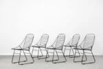Set of 5 metal prototype chairs, Sweden, 1960s