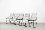 Set of 5 metal prototype chairs, Sweden, 1960s